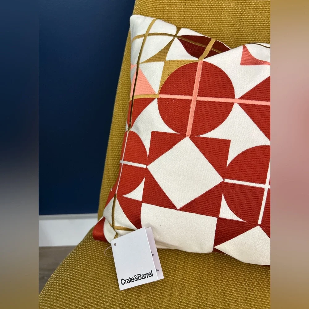 Crate & Barrel Rian Pillow Cover Midcentury Modern MCM 12”x18” NWT! Multiple 🔥